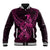 Polynesia Breast Cancer Awareness Baseball Jacket No One Fights Alone Pink Ribbon With Butterfly LT14 Unisex Pink - Polynesian Pride