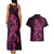 Polynesia Breast Cancer Awareness Couples Matching Tank Maxi Dress and Hawaiian Shirt No One Fights Alone Pink Ribbon With Butterfly LT14 - Polynesian Pride