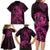 Polynesia Breast Cancer Awareness Family Matching Long Sleeve Bodycon Dress and Hawaiian Shirt No One Fights Alone Pink Ribbon With Butterfly LT14 - Polynesian Pride