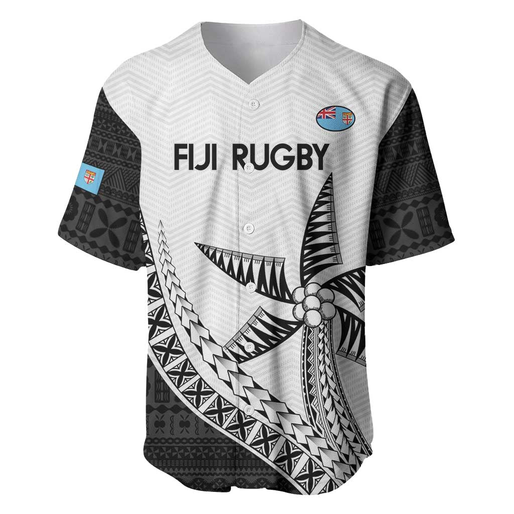 Custom Fiji Rugby Baseball Jersey Go Champions Fijian Tapa Cloth LT14 White - Polynesian Pride