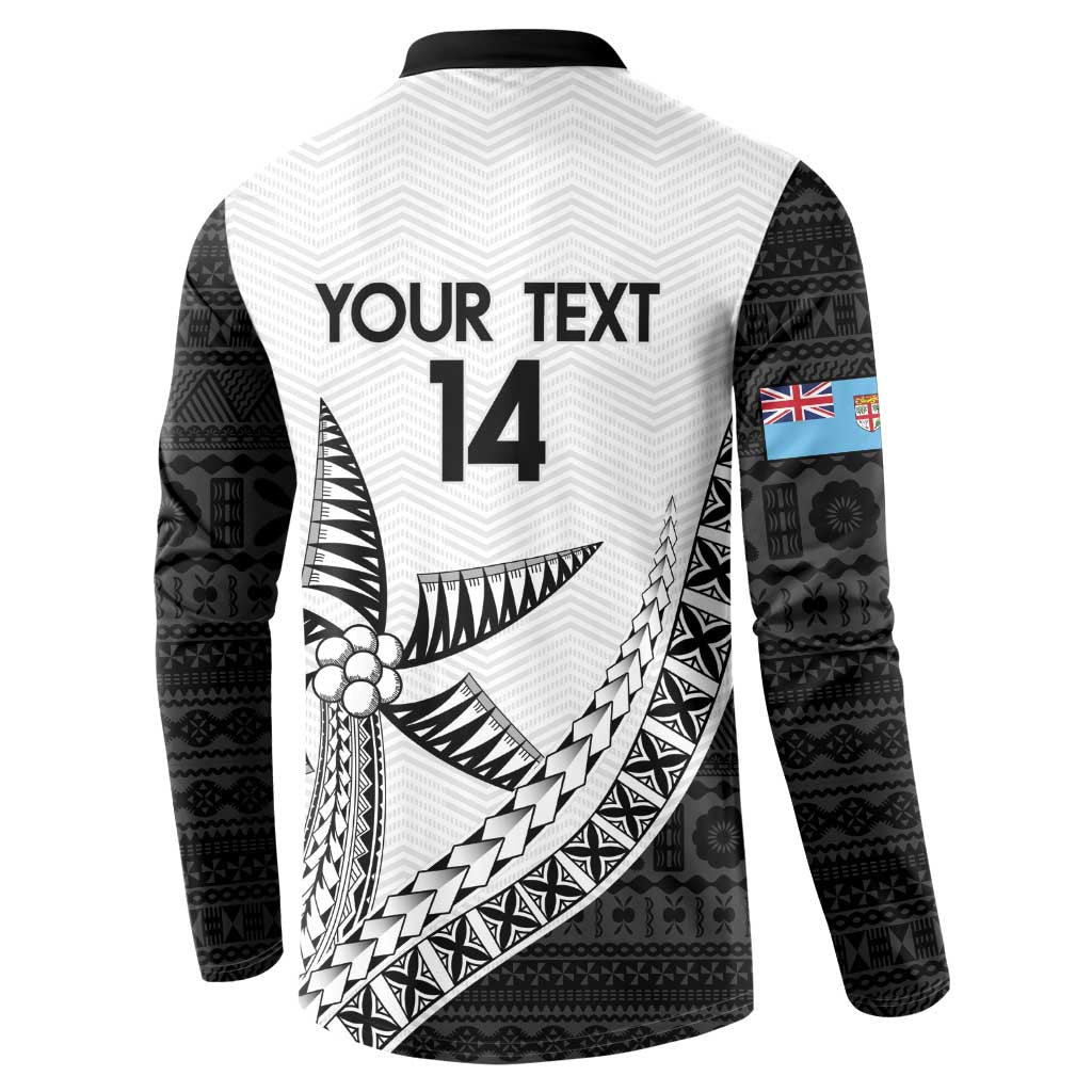 Custom Fiji Rugby Button Sweatshirt Go Champions Fijian Tapa Cloth LT14 - Polynesian Pride