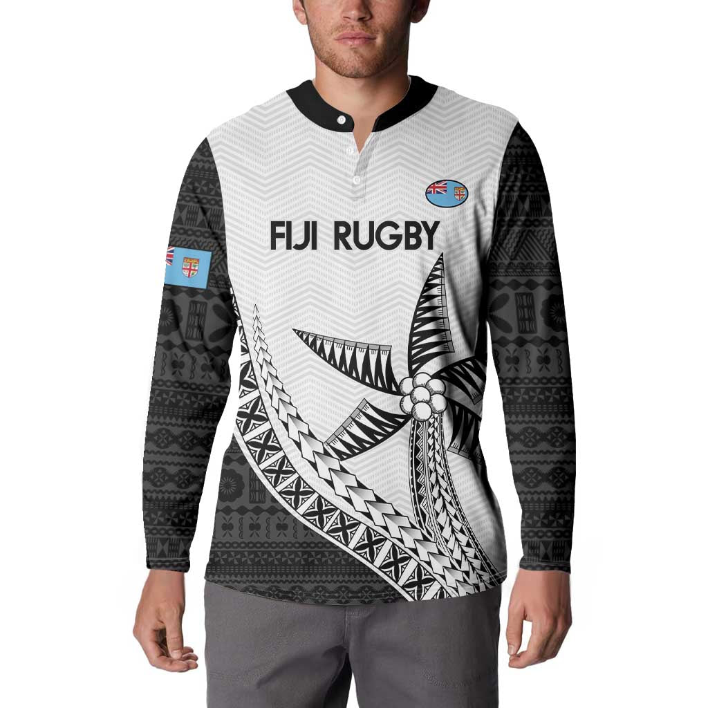 Custom Fiji Rugby Button Sweatshirt Go Champions Fijian Tapa Cloth LT14 - Polynesian Pride