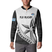 Custom Fiji Rugby Button Sweatshirt Go Champions Fijian Tapa Cloth LT14 - Polynesian Pride