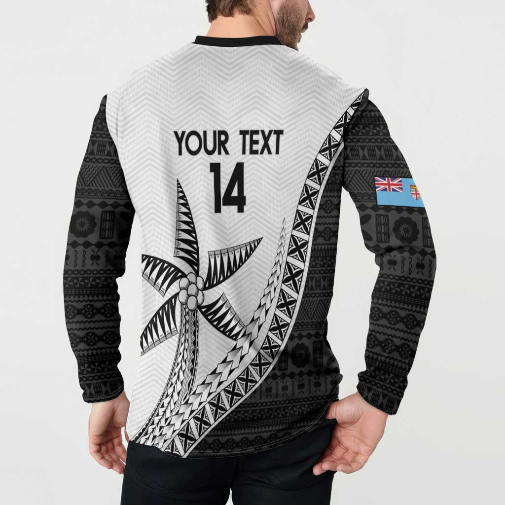 Custom Fiji Rugby Button Sweatshirt Go Champions Fijian Tapa Cloth LT14 - Polynesian Pride