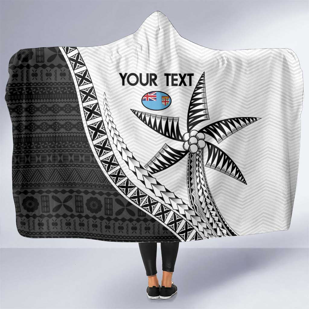 Custom Fiji Rugby Hooded Blanket Go Champions Fijian Tapa Cloth LT14 One Size White - Polynesian Pride