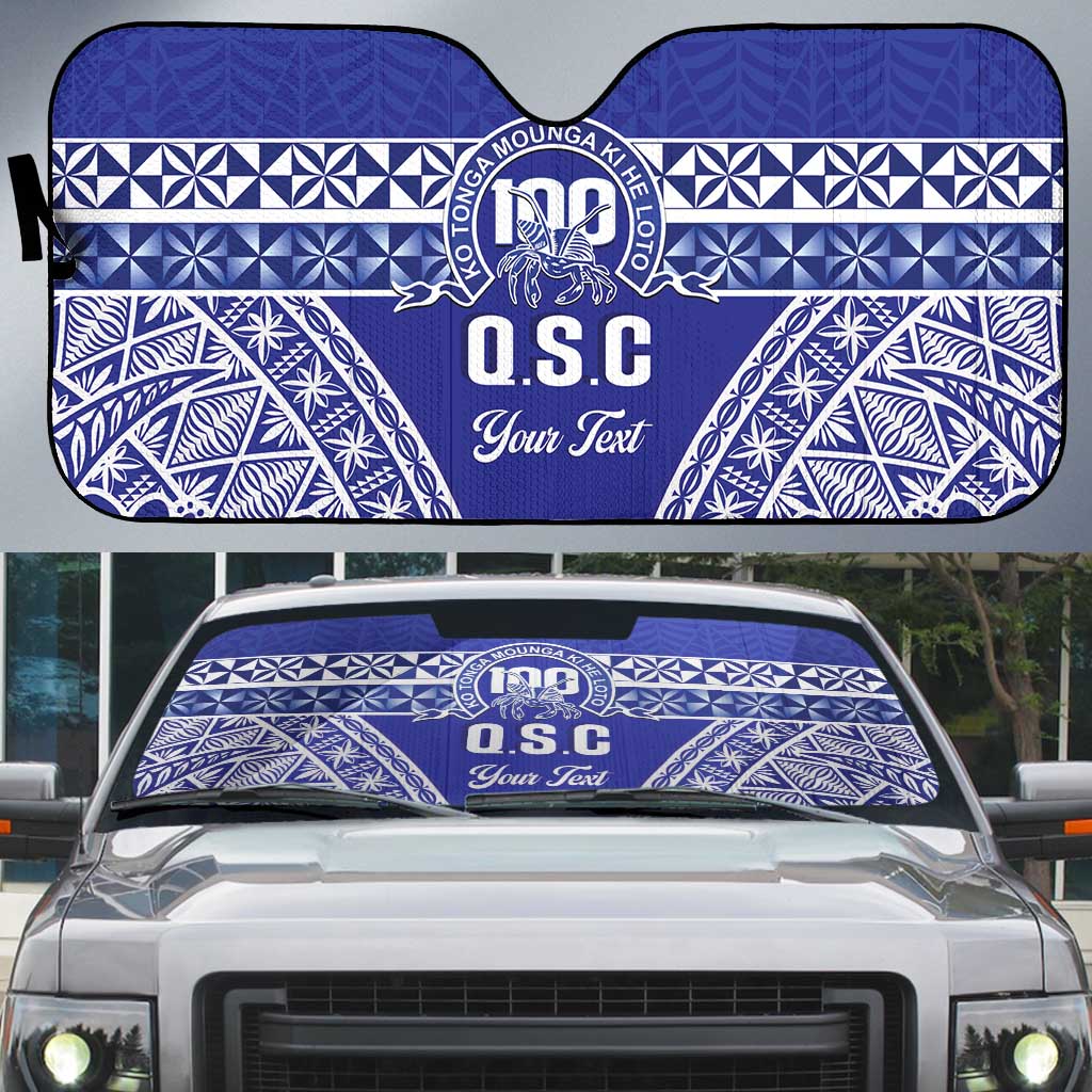 Personalised Queen Salote College Auto Sun Shade Kolisi Fefine 100th Anniversary Kupesi Blue LT14 Blue - Polynesian Pride