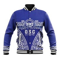 Personalised Queen Salote College Baseball Jacket Kolisi Fefine 100th Anniversary Kupesi Blue LT14 Unisex Blue - Polynesian Pride