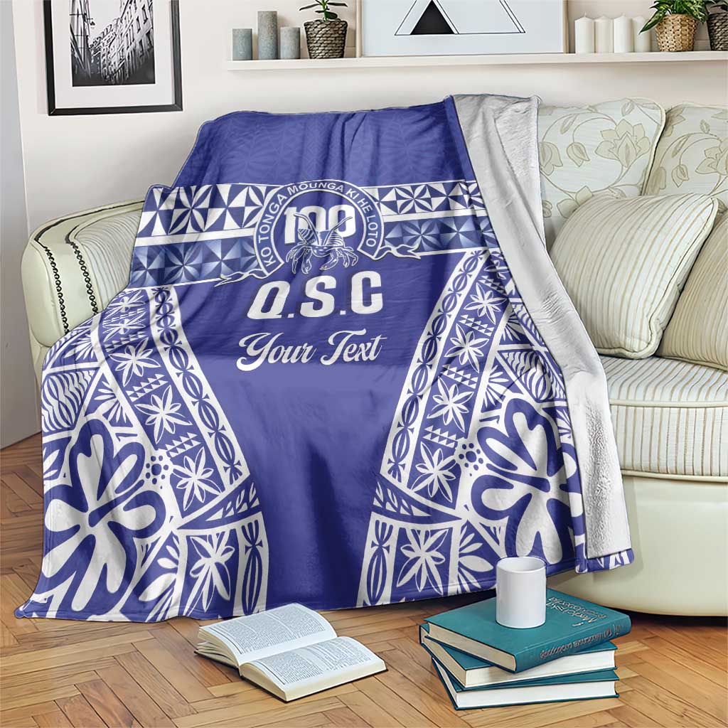 Personalised Queen Salote College Blanket Kolisi Fefine 100th Anniversary Kupesi Blue LT14 Blue - Polynesian Pride