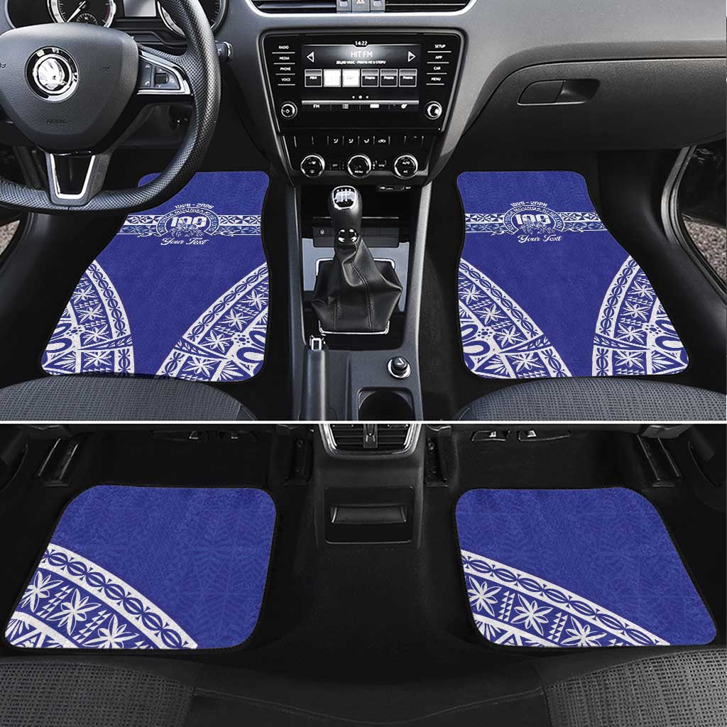 Personalised Queen Salote College Car Mats Kolisi Fefine 100th Anniversary Kupesi Blue LT14 Set 4pcs Blue - Polynesian Pride