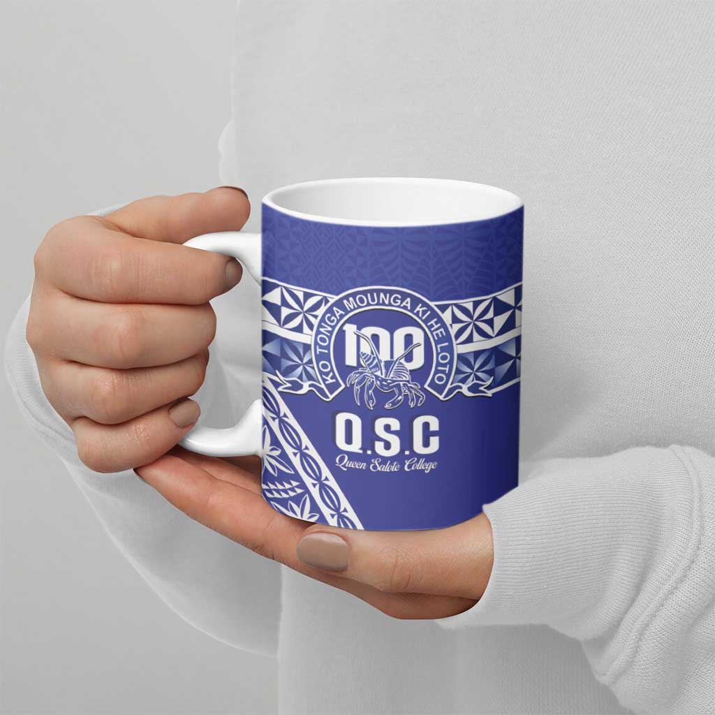 Personalised Queen Salote College Ceramic Mug Kolisi Fefine 100th Anniversary Kupesi Blue LT14 - Polynesian Pride