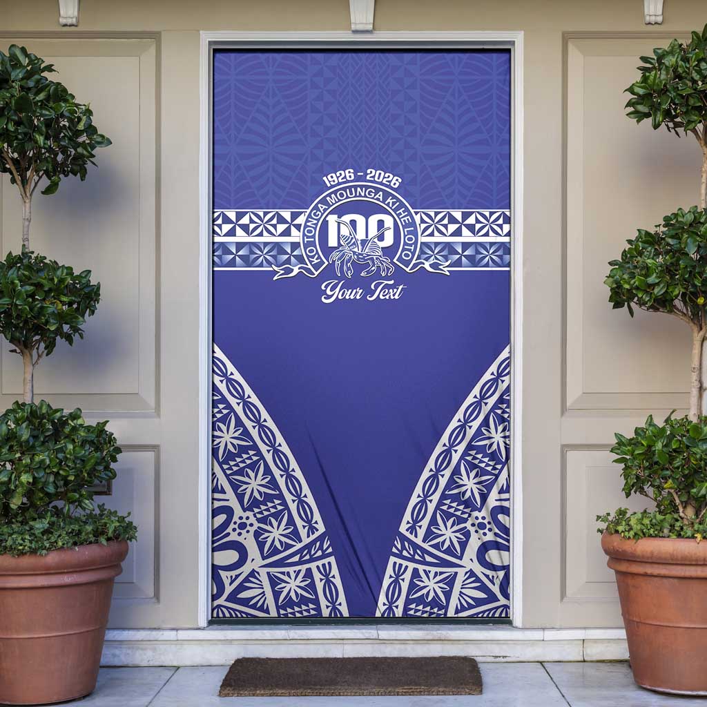 Personalised Queen Salote College Door Cover Kolisi Fefine 100th Anniversary Kupesi Blue LT14 Blue - Polynesian Pride