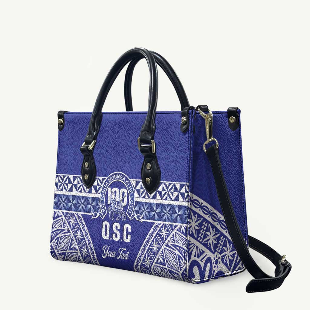 Personalised Queen Salote College Leather Bag Kolisi Fefine 100th Anniversary Kupesi Blue LT14 Blue - Polynesian Pride