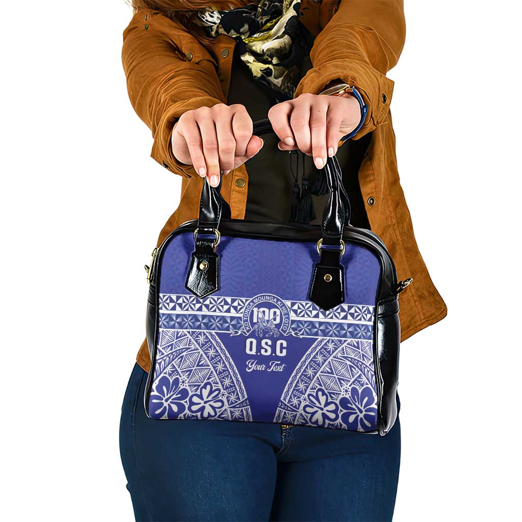 Personalised Queen Salote College Shoulder Handbag Kolisi Fefine 100th Anniversary Kupesi Blue LT14 One Size Blue - Polynesian Pride