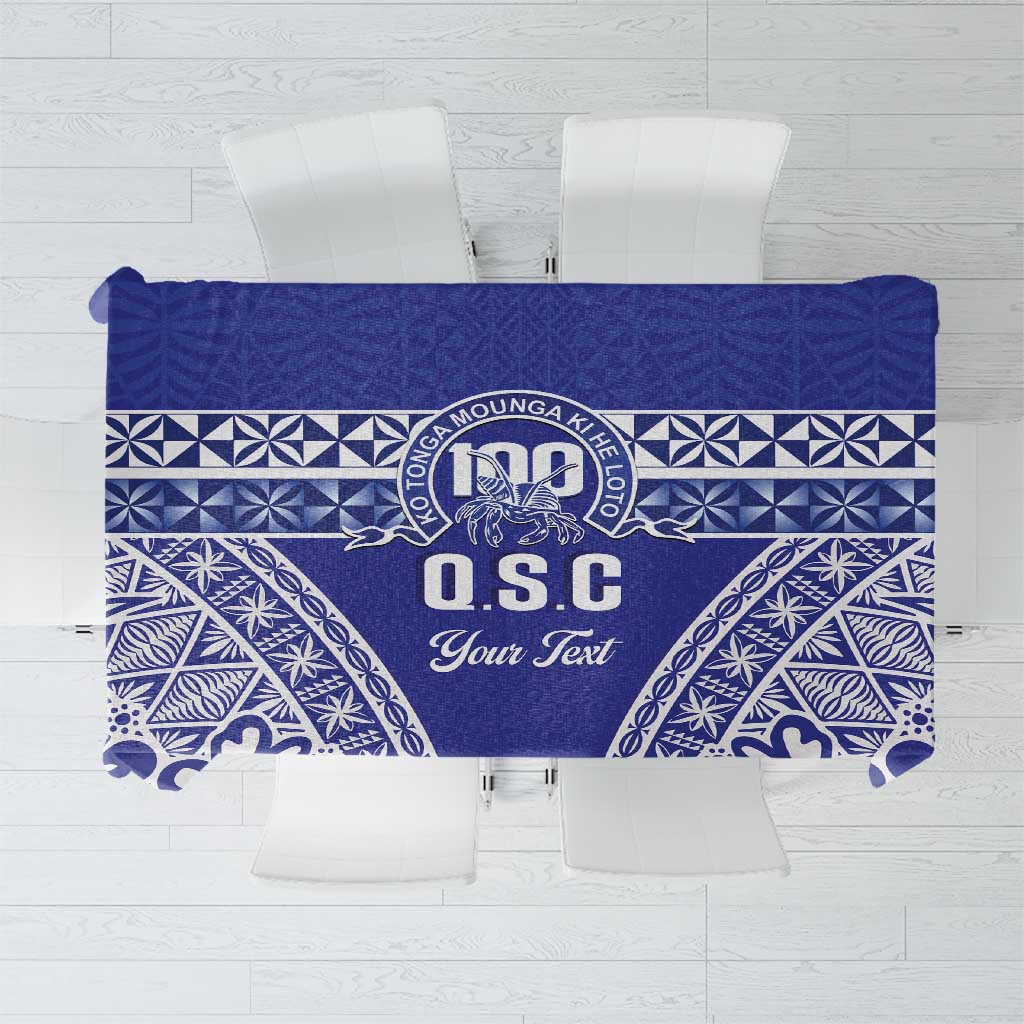 Personalised Queen Salote College Tablecloth Kolisi Fefine 100th Anniversary Kupesi Blue LT14 Blue - Polynesian Pride