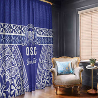 Personalised Queen Salote College Window Curtain Kolisi Fefine 100th Anniversary Kupesi Blue LT14 - Polynesian Pride