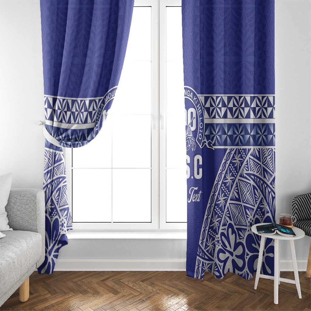 Personalised Queen Salote College Window Curtain Kolisi Fefine 100th Anniversary Kupesi Blue LT14 - Polynesian Pride