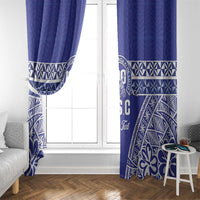 Personalised Queen Salote College Window Curtain Kolisi Fefine 100th Anniversary Kupesi Blue LT14 - Polynesian Pride