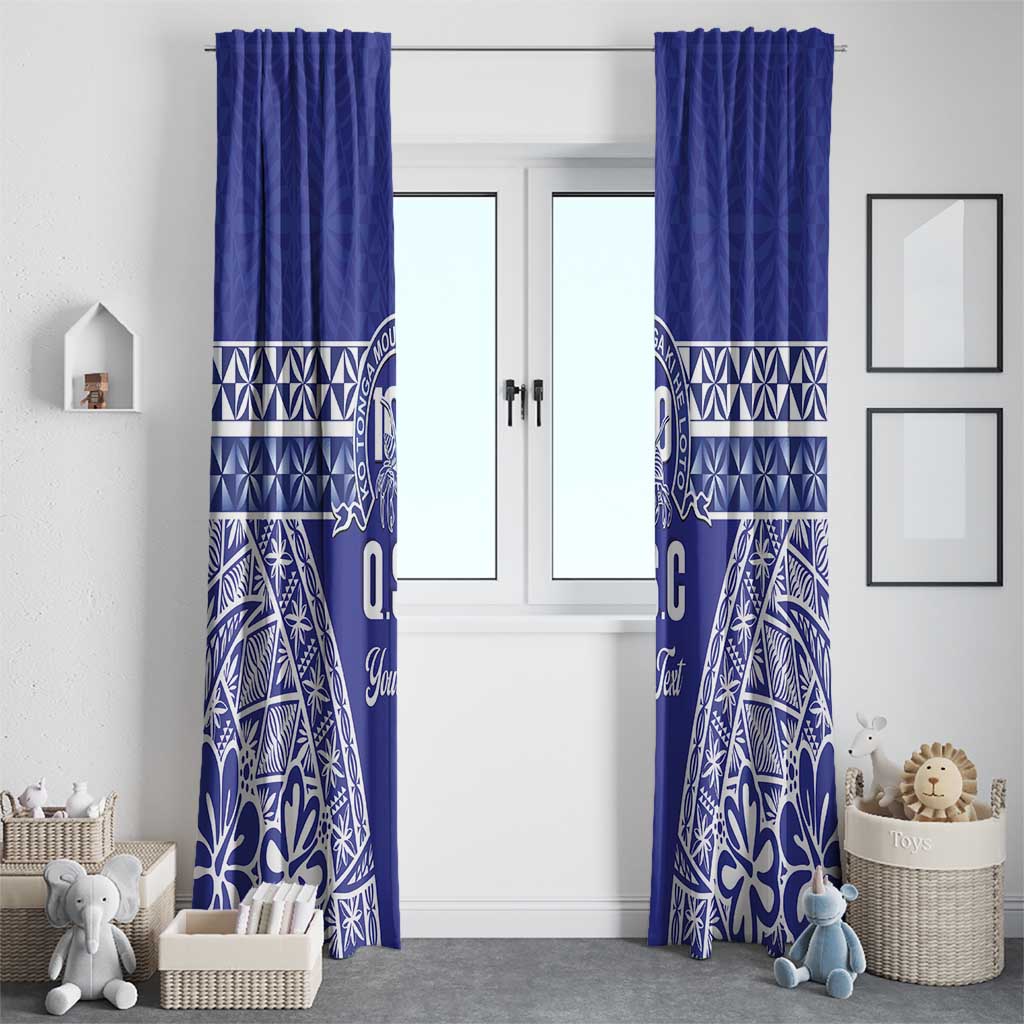 Personalised Queen Salote College Window Curtain Kolisi Fefine 100th Anniversary Kupesi Blue LT14 - Polynesian Pride