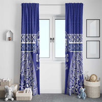 Personalised Queen Salote College Window Curtain Kolisi Fefine 100th Anniversary Kupesi Blue LT14 - Polynesian Pride