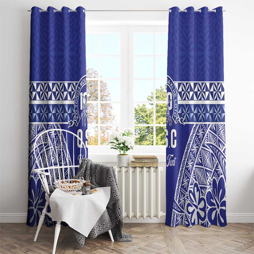 Personalised Queen Salote College Window Curtain Kolisi Fefine 100th Anniversary Kupesi Blue LT14 - Polynesian Pride