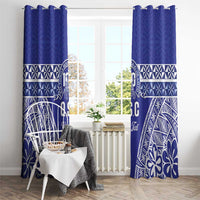 Personalised Queen Salote College Window Curtain Kolisi Fefine 100th Anniversary Kupesi Blue LT14 - Polynesian Pride