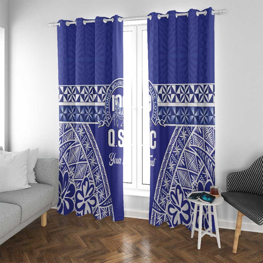 Personalised Queen Salote College Window Curtain Kolisi Fefine 100th Anniversary Kupesi Blue LT14 With Grommets Blue - Polynesian Pride