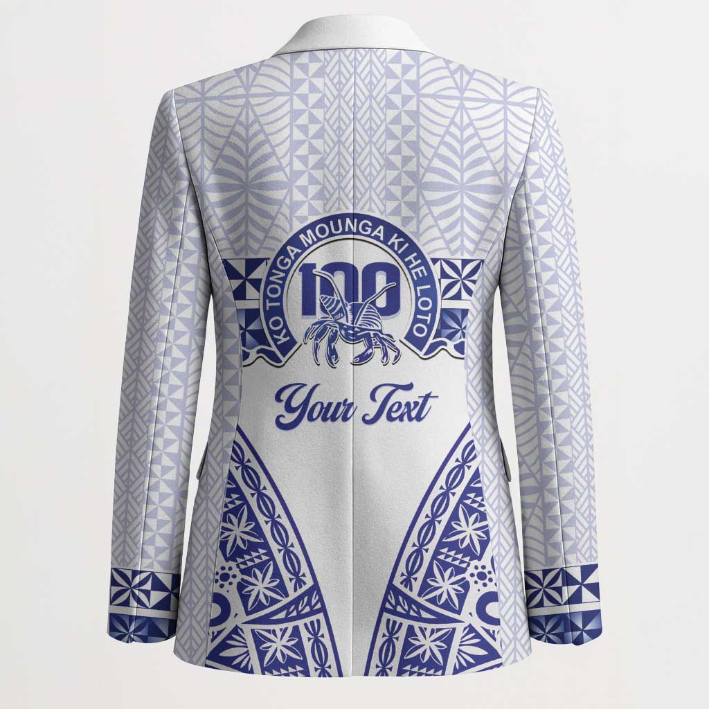 Personalised Queen Salote College Blazer Kolisi Fefine 100th Anniversary Kupesi White LT14 - Polynesian Pride