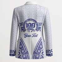 Personalised Queen Salote College Blazer Kolisi Fefine 100th Anniversary Kupesi White LT14 - Polynesian Pride