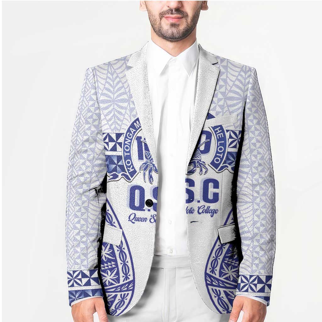 Personalised Queen Salote College Blazer Kolisi Fefine 100th Anniversary Kupesi White LT14 - Polynesian Pride