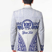 Personalised Queen Salote College Blazer Kolisi Fefine 100th Anniversary Kupesi White LT14 - Polynesian Pride