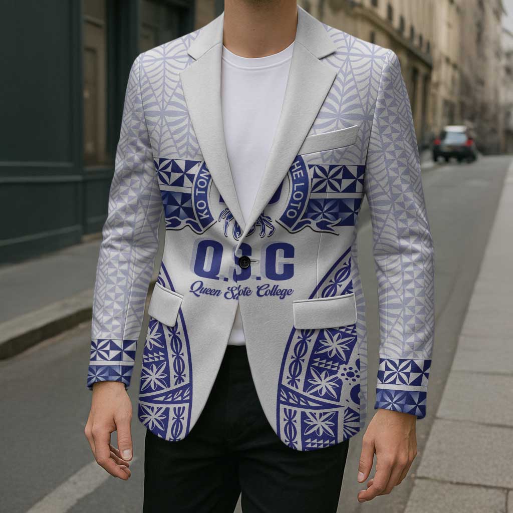 Personalised Queen Salote College Blazer Kolisi Fefine 100th Anniversary Kupesi White LT14 - Polynesian Pride