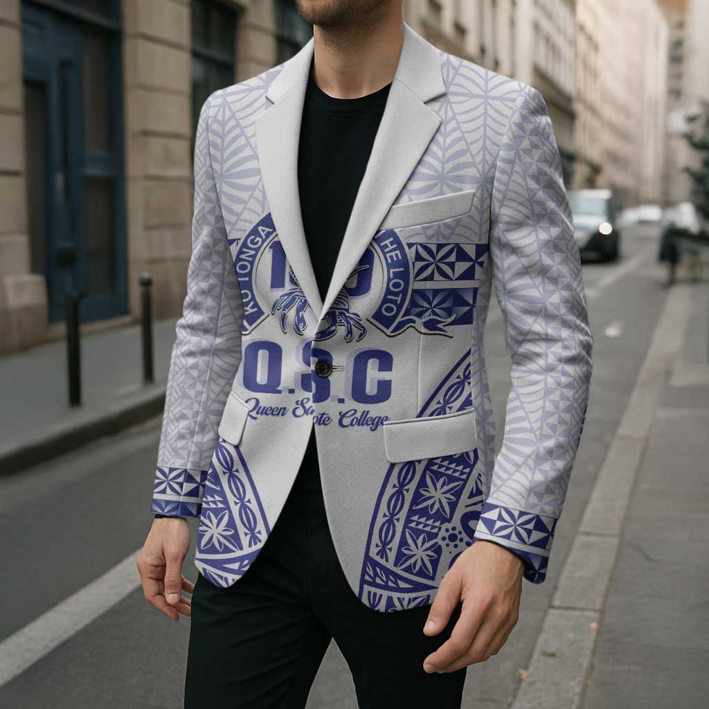 Personalised Queen Salote College Blazer Kolisi Fefine 100th Anniversary Kupesi White LT14 - Polynesian Pride
