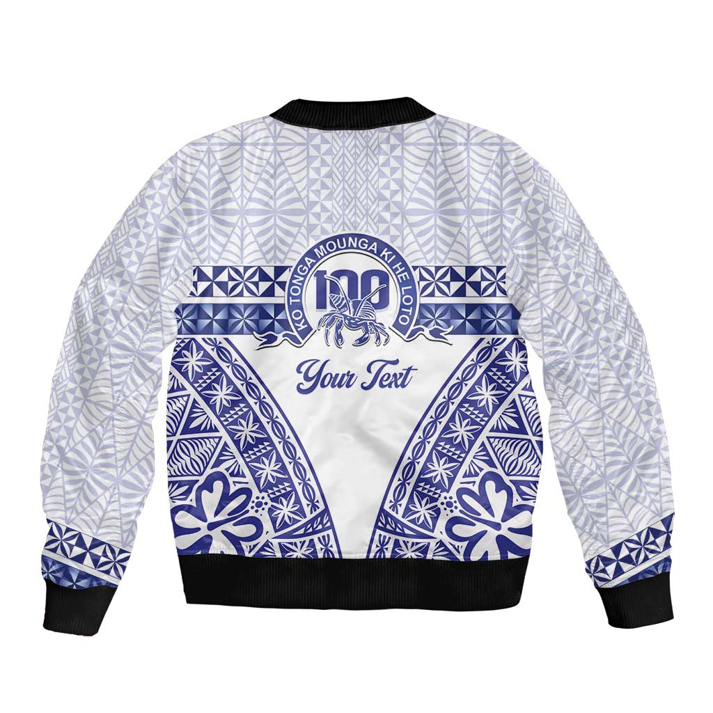 Personalised Queen Salote College Bomber Jacket Kolisi Fefine 100th Anniversary Kupesi White LT14 - Polynesian Pride