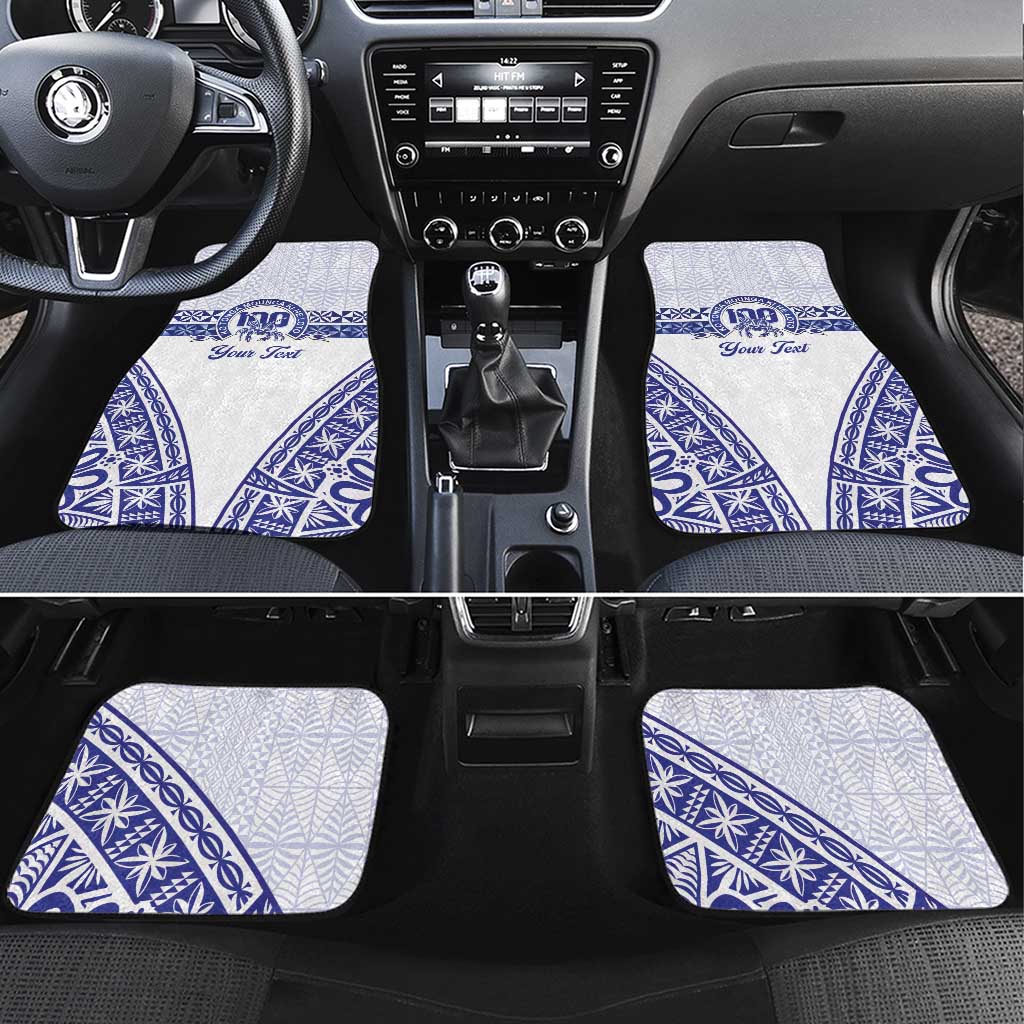 Personalised Queen Salote College Car Mats Kolisi Fefine 100th Anniversary Kupesi White LT14 Set 4pcs White - Polynesian Pride