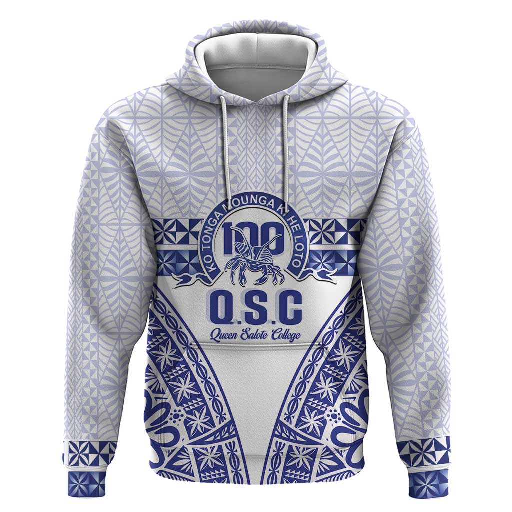 Personalised Queen Salote College Hoodie Kolisi Fefine 100th Anniversary Kupesi White LT14 Pullover Hoodie White - Polynesian Pride