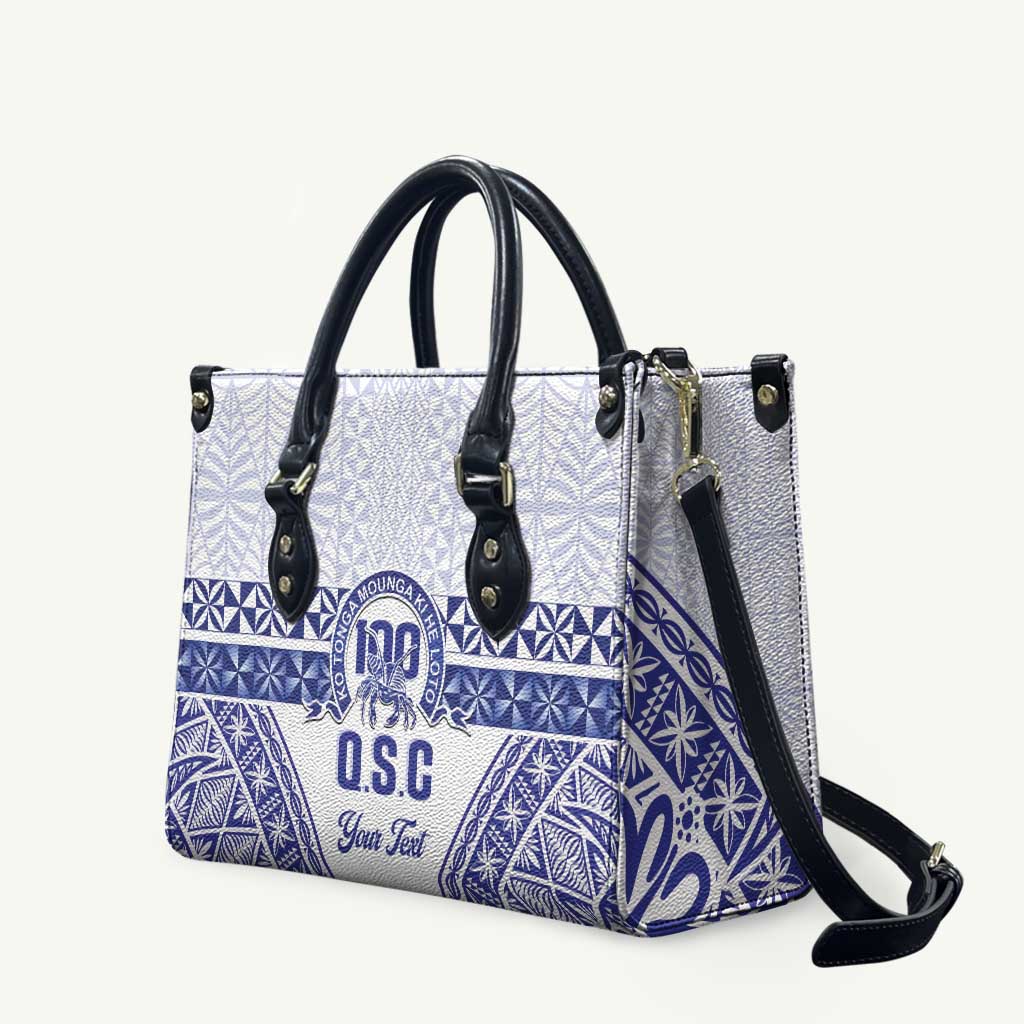 Personalised Queen Salote College Leather Bag Kolisi Fefine 100th Anniversary Kupesi White LT14 White - Polynesian Pride