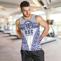 Personalised Queen Salote College Men Tank Top Kolisi Fefine 100th Anniversary Kupesi White LT14 White - Polynesian Pride