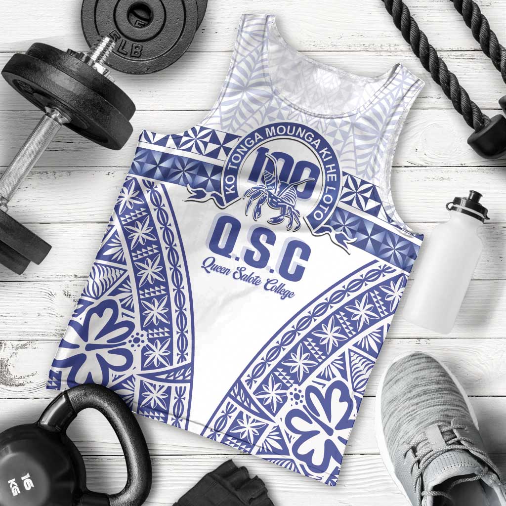 Personalised Queen Salote College Men Tank Top Kolisi Fefine 100th Anniversary Kupesi White LT14 - Polynesian Pride