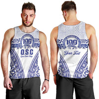 Personalised Queen Salote College Men Tank Top Kolisi Fefine 100th Anniversary Kupesi White LT14 - Polynesian Pride