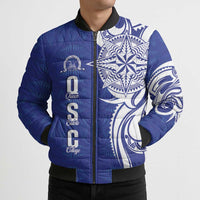 Personalised Queen Salote College Bomber Puffer Jacket QSC Est 1926 Ngatu Pattern LT14 - Polynesian Pride