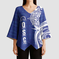 Personalised Queen Salote College Kimono Sleeve Blouse QSC Est 1926 Ngatu Pattern LT14 - Polynesian Pride
