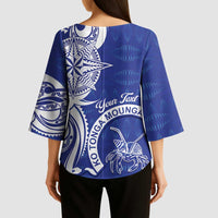 Personalised Queen Salote College Kimono Sleeve Blouse QSC Est 1926 Ngatu Pattern LT14 - Polynesian Pride
