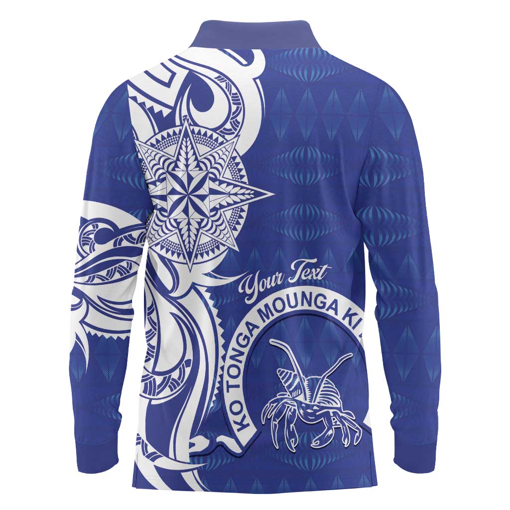 Personalised Queen Salote College Long Sleeve Polo Shirt QSC Est 1926 Ngatu Pattern LT14 - Polynesian Pride