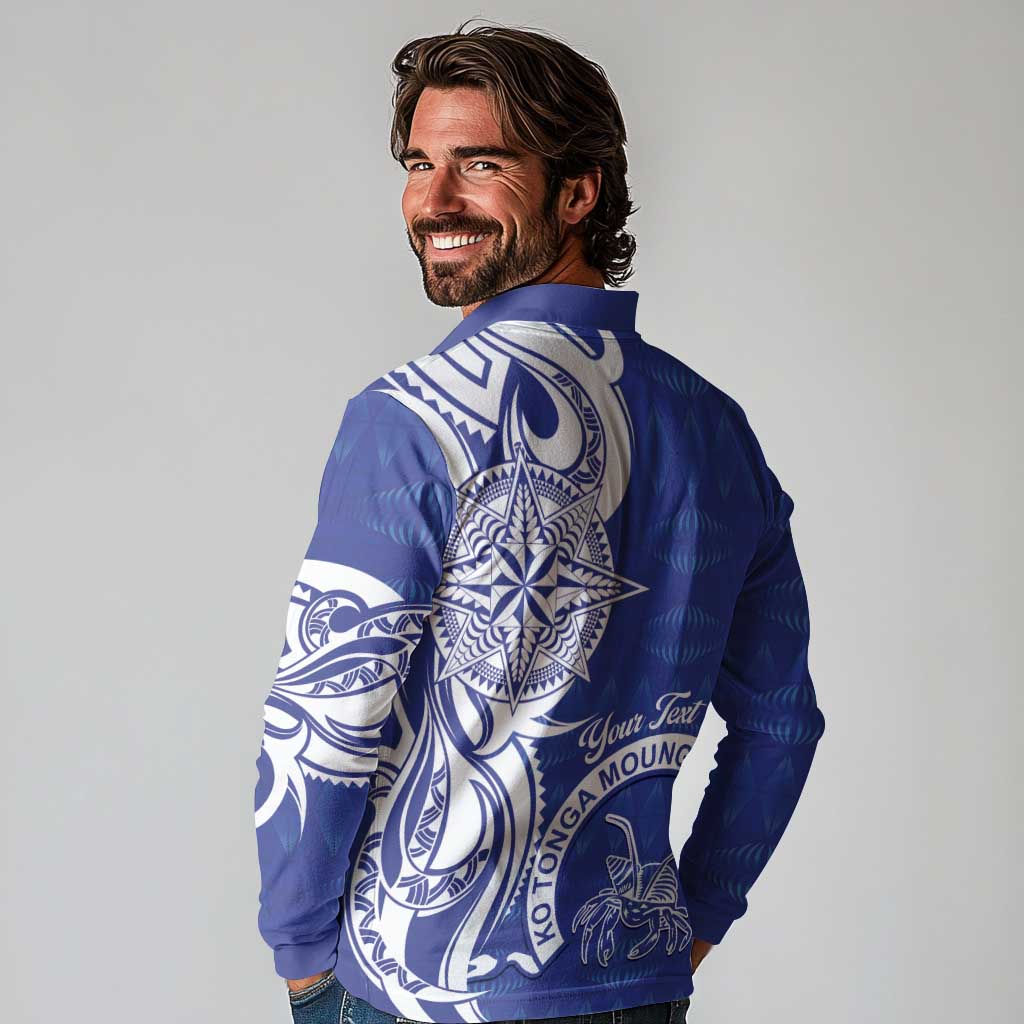Personalised Queen Salote College Long Sleeve Polo Shirt QSC Est 1926 Ngatu Pattern LT14 - Polynesian Pride