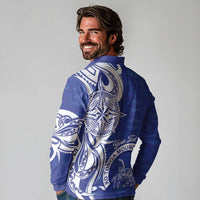 Personalised Queen Salote College Long Sleeve Polo Shirt QSC Est 1926 Ngatu Pattern LT14 - Polynesian Pride