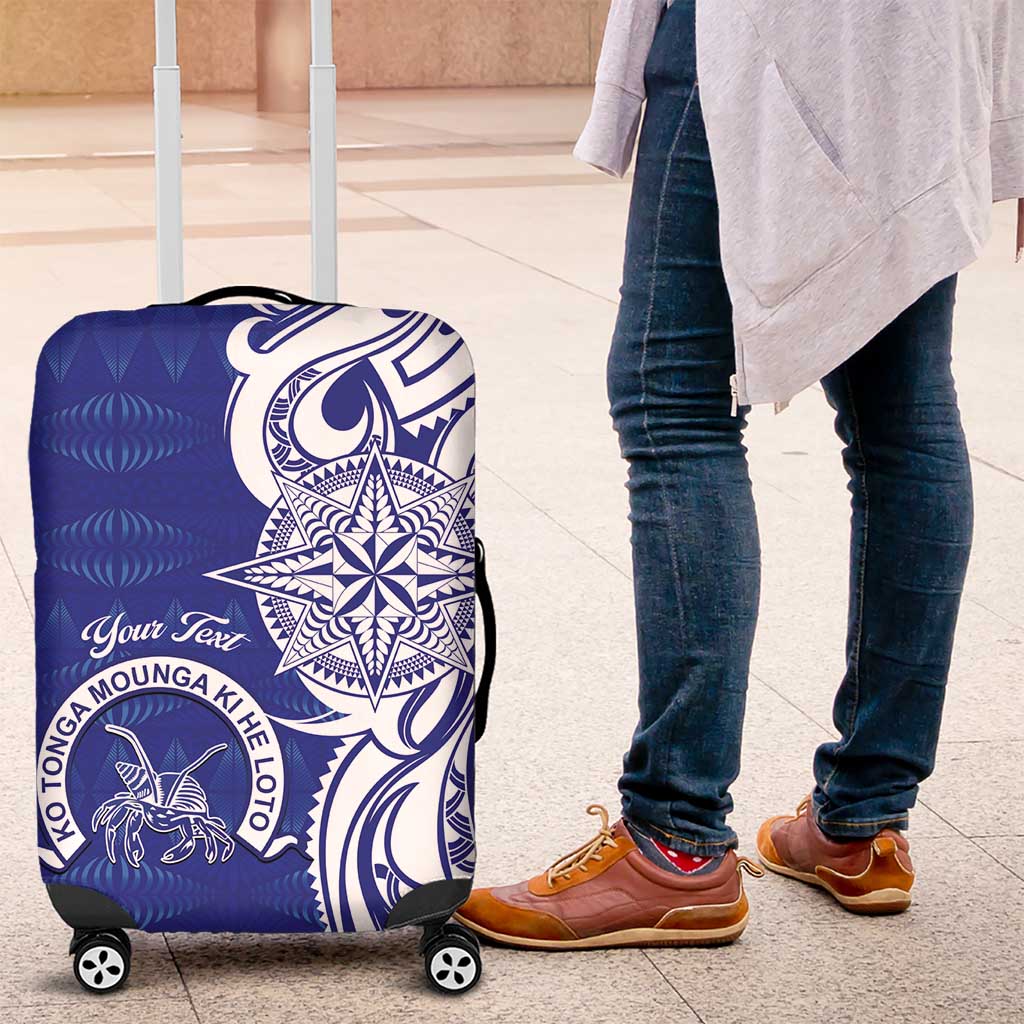 Personalised Queen Salote College Luggage Cover QSC Est 1926 Ngatu Pattern LT14 Blue - Polynesian Pride