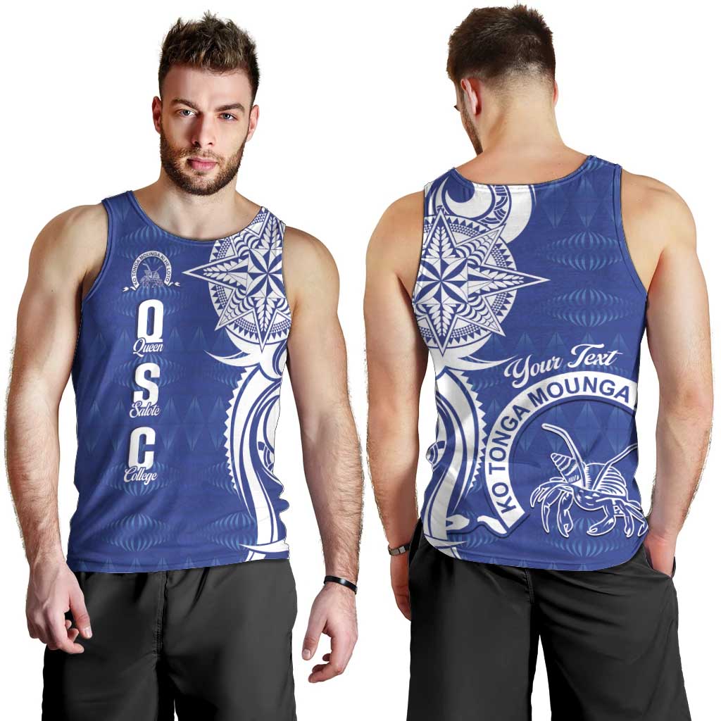 Personalised Queen Salote College Men Tank Top QSC Est 1926 Ngatu Pattern LT14 - Polynesian Pride
