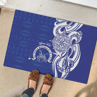 Personalised Queen Salote College Rubber Doormat QSC Est 1926 Ngatu Pattern LT14 - Polynesian Pride