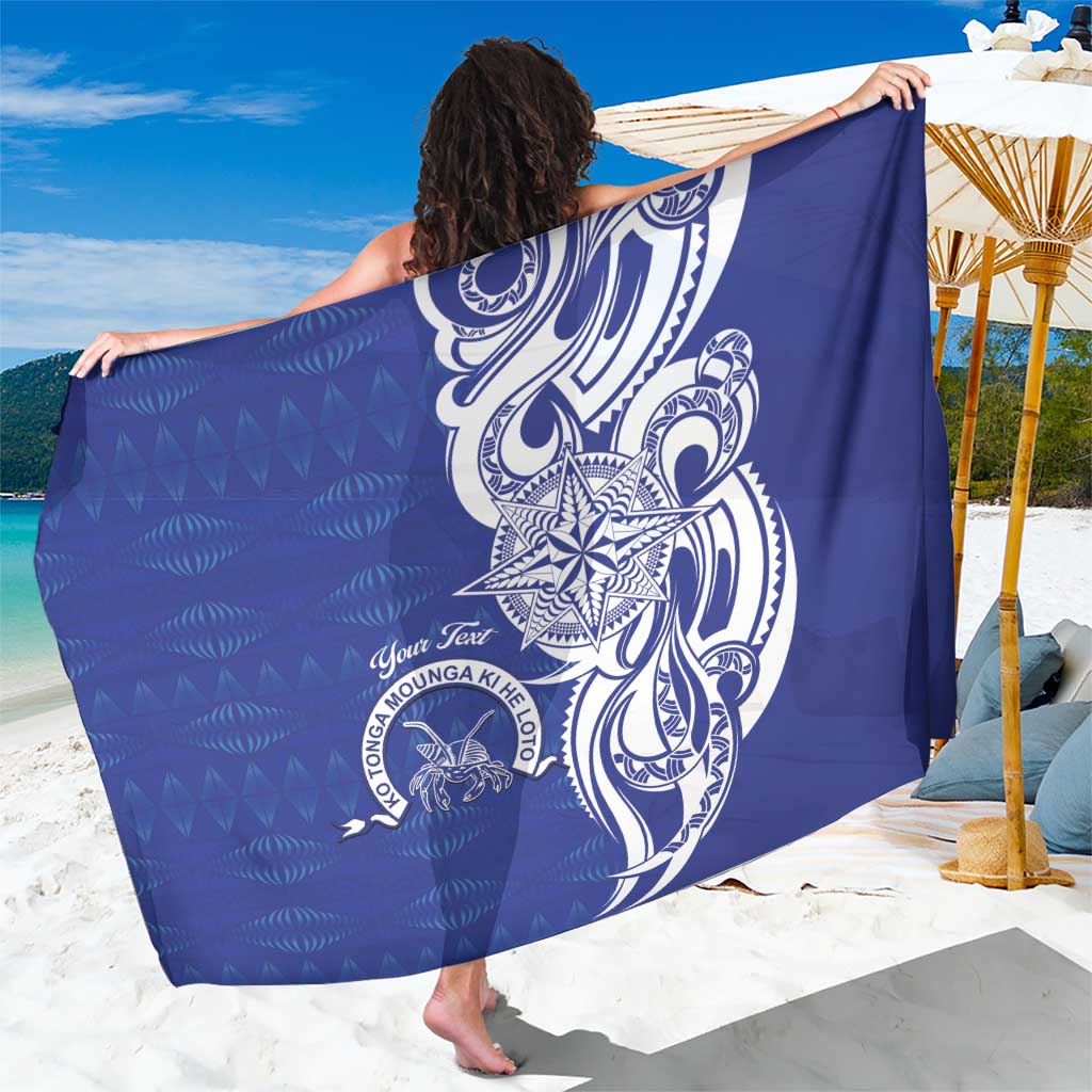 Personalised Queen Salote College Sarong QSC Est 1926 Ngatu Pattern LT14 One Size 44 x 66 inches Blue - Polynesian Pride