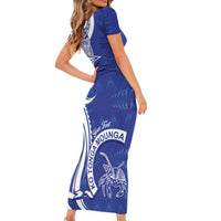 Personalised Queen Salote College Short Sleeve Bodycon Dress QSC Est 1926 Ngatu Pattern LT14 - Polynesian Pride